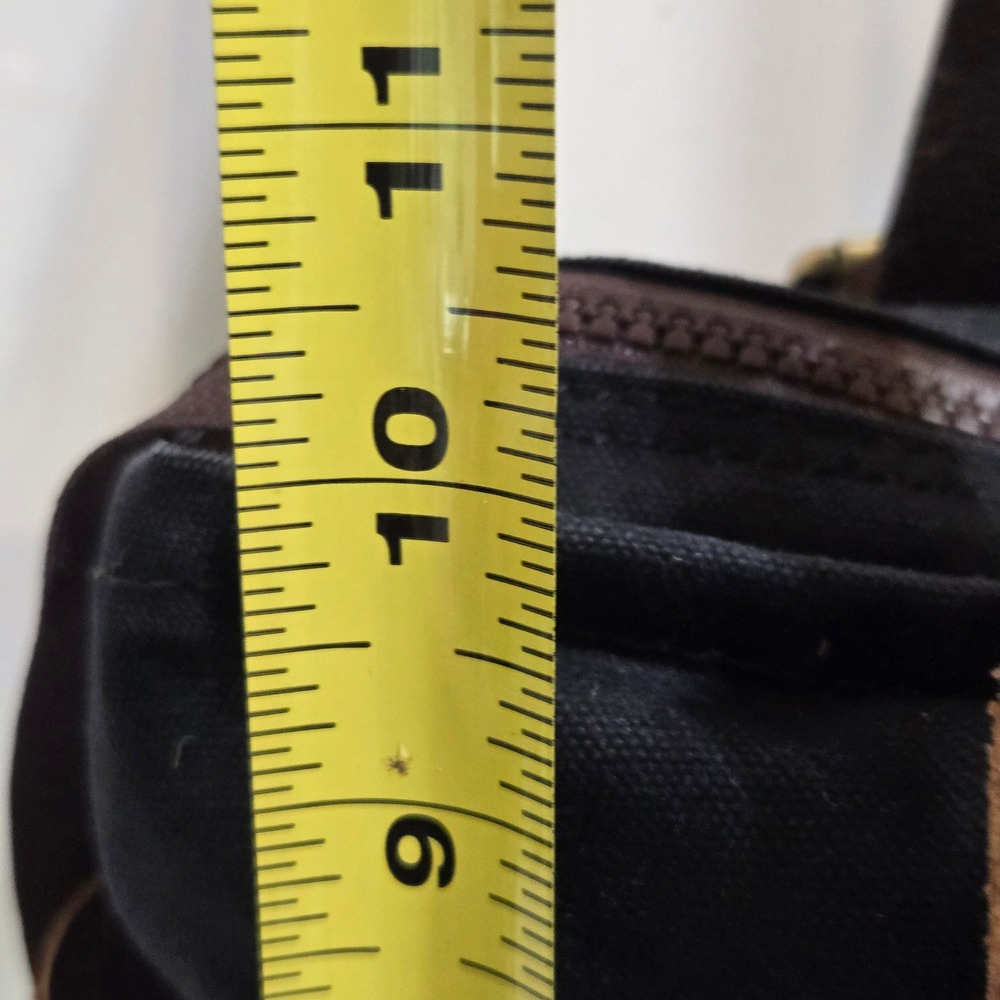 Duluth Pack Zippered Market Bag Black Canvas Leather Adjustable Straps USA 10x12 - Picture 9 of 14